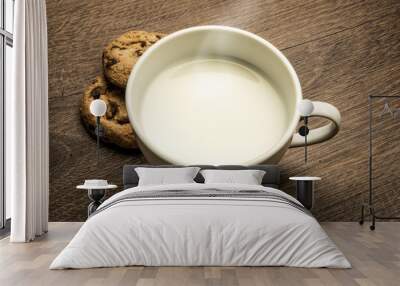 delicious hot cup of milk , breakfast Wall mural