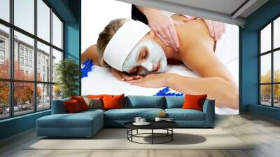 Woman having a beauty massage spa treatment Wall mural