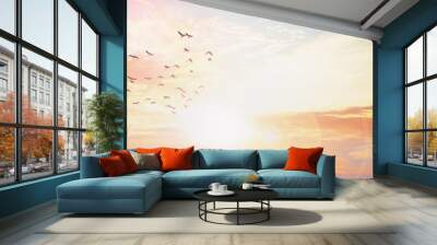 Dramatic sunset and sunrise sky Wall mural