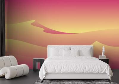 Flat sahara landscape design art vector illustration with desert  Wall mural