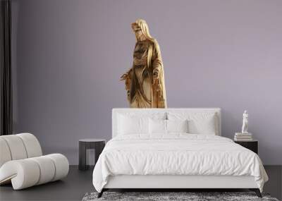 Gold Virgin Mary Mother of Jesus Statue  3d illustration 3d render Wall mural