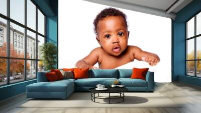 Adorable cute infant baby face Wall mural