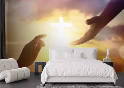 International Day of Peace concept: the hand of God's help Wall mural