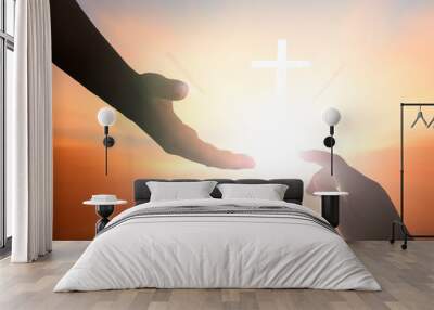 International Day of Peace concept: the hand of God's help Wall mural