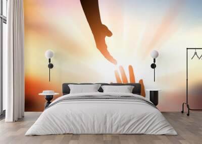 International Peace Day Concept: God's hand for help Wall mural