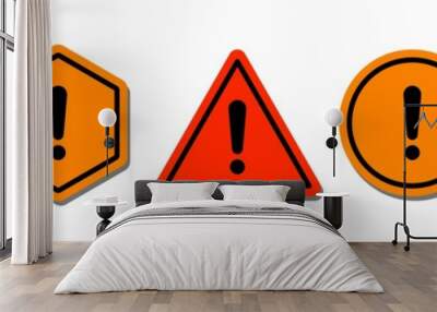 attention signs set. isolated symbols on white background. vector illustration Wall mural