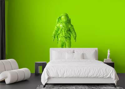 Lime Green Spaceman Astronaut Cosmonaut 3d illustration 3d render Wall mural