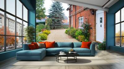 English country house, garden and driveway, UK Wall mural