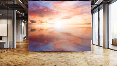 Nature background concept: Beautiful sky with cloud before sunset Wall mural