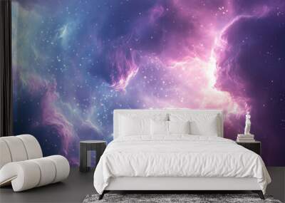 Nebula Cloud Explosion with Pink and Blue Hues Stellar Cosmic Scene Wall mural