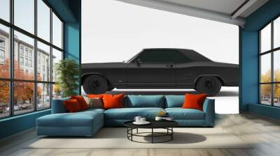 Powerful Matte Black Gangster Luxury 1960's Style Car Wall mural