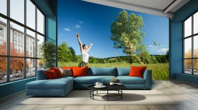 woman relaxing in nature Wall mural