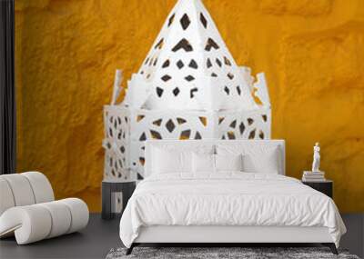 Ramadam lantern against ochre wall Wall mural