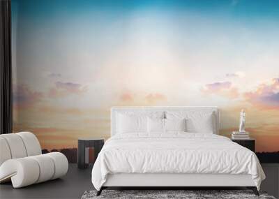 resurrection of jesus christ concept: god lamb in front of the cross of jesus christ on sunrise back Wall mural