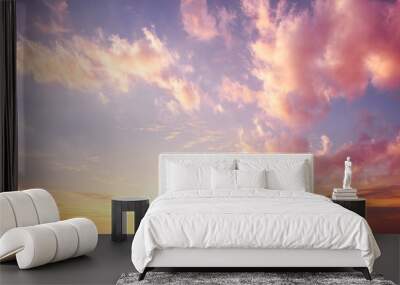 sunrise Sky and clouds summer panorama
 Wall mural