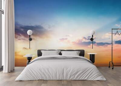 Sunset sky as background  and clouds. Wall mural