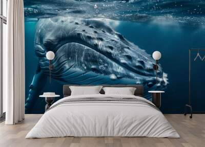 Whale in the sea in polar regions Wall mural