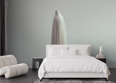 white ghost spirit floating tormented pose 3d illustration Wall mural