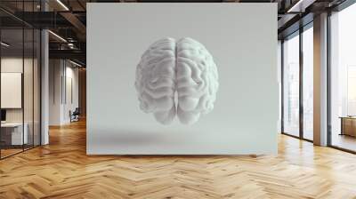 White Porcelain Anatomical Brain Rear 3d illustration render Wall mural