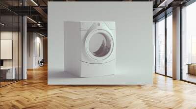 White Washing Machine Washer Laundry Appliance Clean Wash Household Whitegoods Equipment 3d illustration render Wall mural