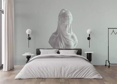 White Woman Drapery Bust Sculpture 3d illustration  Wall mural