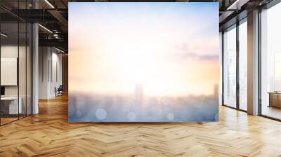 World Tourism Day concept: Abstract  view city on twilight color sky and clouds cityscape background Wall mural