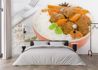 Bo Kho - Vietnamese beef stew over steamed rice Wall mural