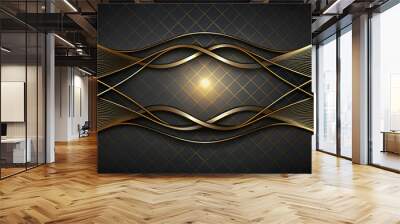 abstract Illustration. luxurious black line background Wall mural