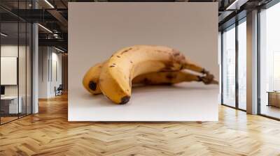 Two tasty and healthy bananas with a grey background Wall mural