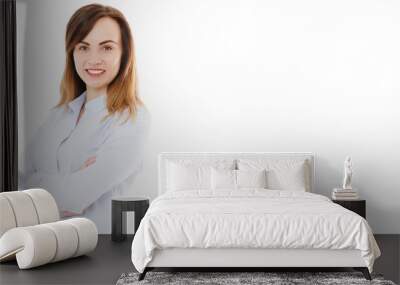 successful happy woman with arms crossed posing Wall mural