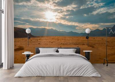 Sun and Wadi Rum Wall mural