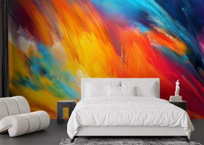 art dynamic bright color background abstract colours painting vibrant artistic strokes in motion modern paint banner fractal artwork for creative graphic design Wall mural