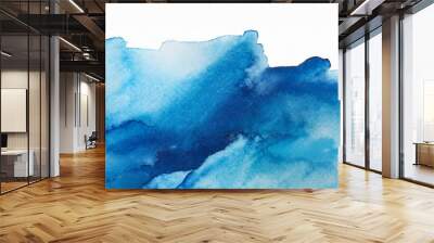 blue artistic watercolor backround isolated on white Wall mural