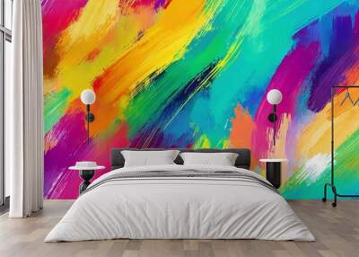 colorful abstract brush stroke painting seamless pattern illustration modern paint line background pastel color sketch wallpaper illustration for textile web print wrapping fabric wallpaper Wall mural