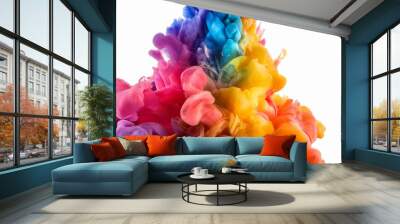 multi color liquid ink in water abstract visual Wall mural