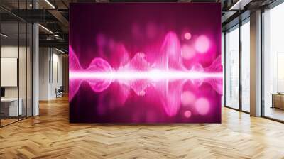 pink equalizer wave glitter sparkle defocused rays lights bokeh Wall mural