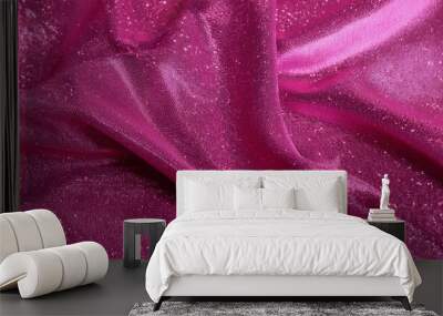 shiny deep pink glitter textured background glitter cloth background Wall mural