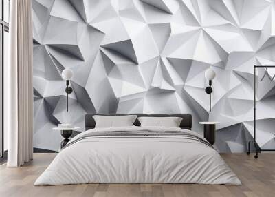 white polygon textured background generative ai Wall mural