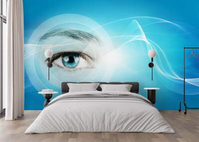 blue eye background Wall mural