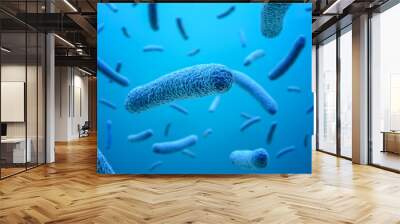 close-up of microscopic blue bacteria Wall mural