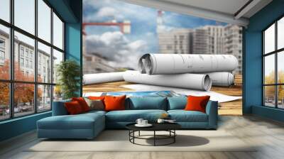 construction plans Wall mural