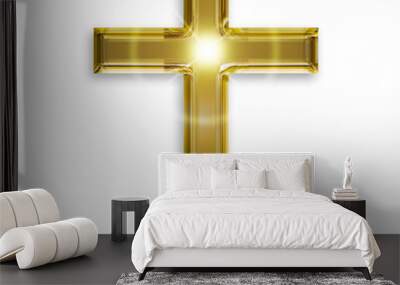 golden symbol of crucifix Wall mural