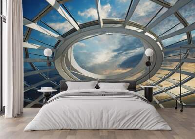 sunset over the roof of a futuristic dome Wall mural