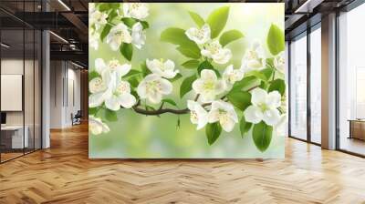 Blossoming Pear Tree: A Springtime Haven of White Flowers - AR 4:3 Wall mural