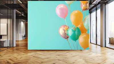 Colorful Balloons: A Pop of Fun and Space for Your Message Wall mural