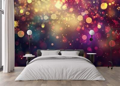 Festive Glow: A Vibrant Abstract Firework Display with Room for Your Message Wall mural