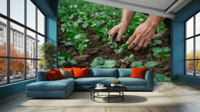 Green Thumb Gold: How Farmers are Using Expertise to Promote Soil Health for Sustainable Business Gr Wall mural