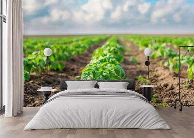 Growing Potatoes in the Sandy Fields of the Netherlands: A 4:3 Aspect Ratio Wall mural