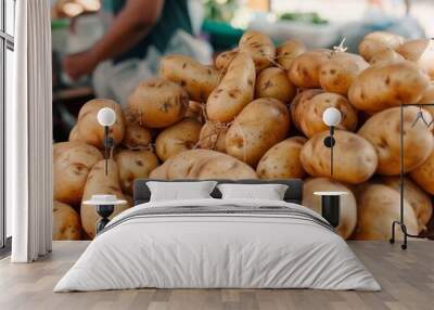 Harvest Delights: A Bounty of Fresh Potatoes at the Market - An Eye-Catching 4:3 Display Wall mural