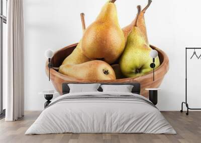 Pearfect Presentation: A Bowl of Ripe Pears in 4:3 Aspect Ratio Wall mural